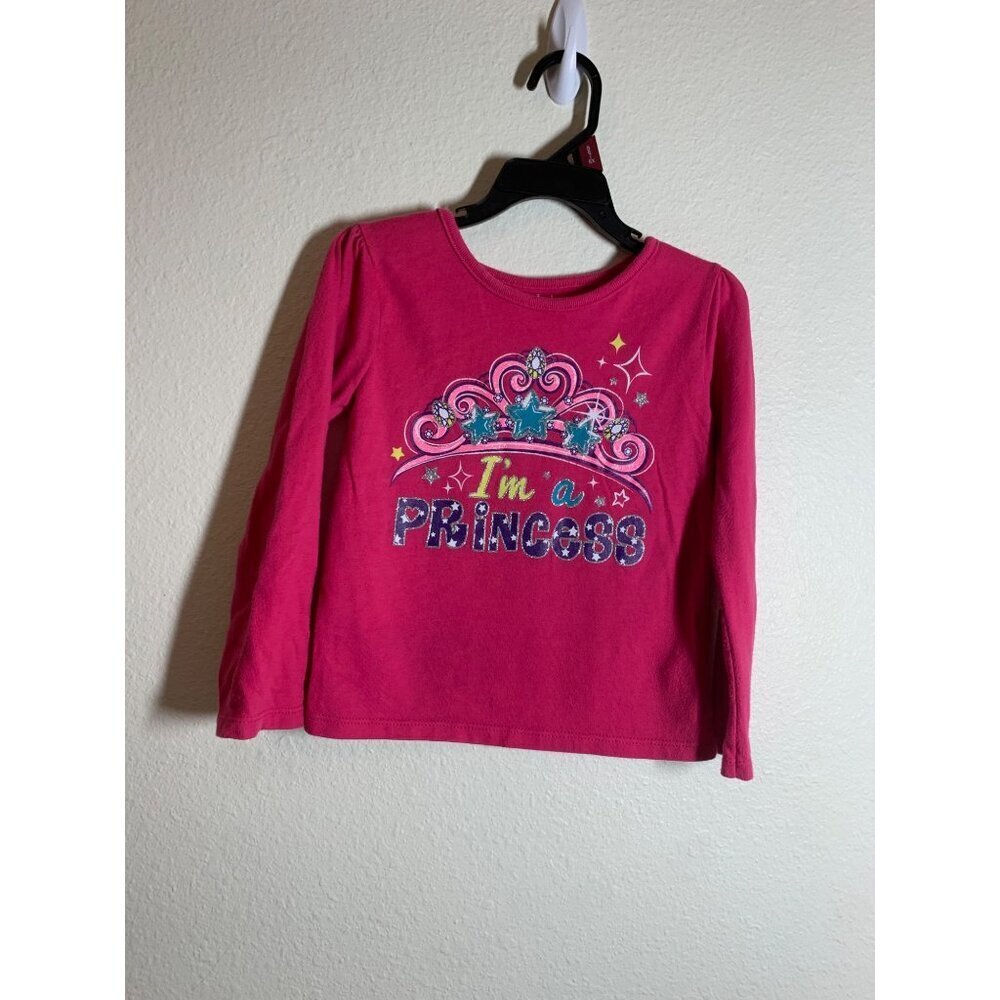 Garanimals "I'm A Princess" Long Sleeve T-Shirt Toddler Girls Size 4T Pink AD6